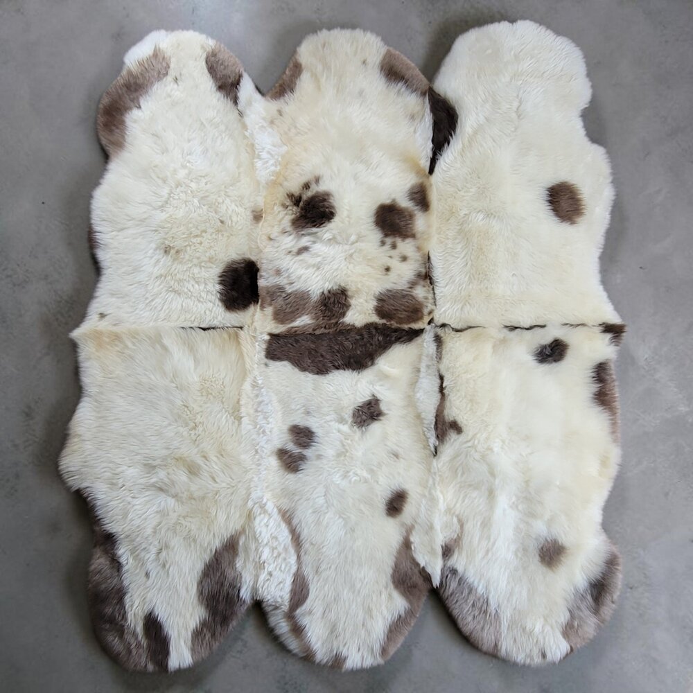 Genuine Albanian 6-Pelt Lambskin Rug Baby Soft 68" x 58"